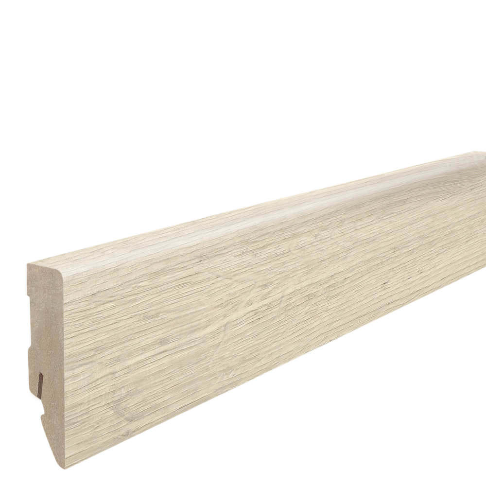 Stecksockelleiste 16x58mm Kubus 2,2m MDF-foliert Eiche Sheffield cremeweiß*