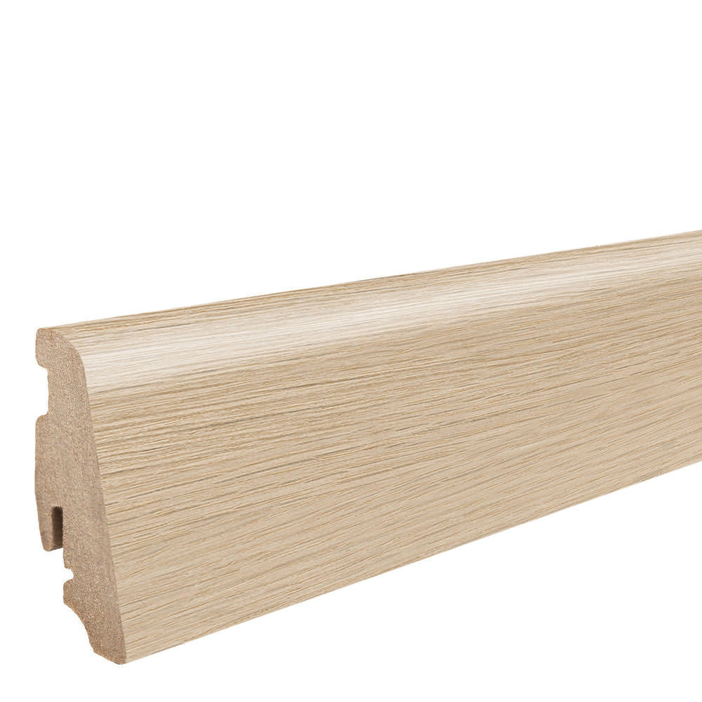 Plinthe à emboîter en bois massif 19 x 58 mm 2,2 m avec film décor, imperméable Chêne Picardie puro*