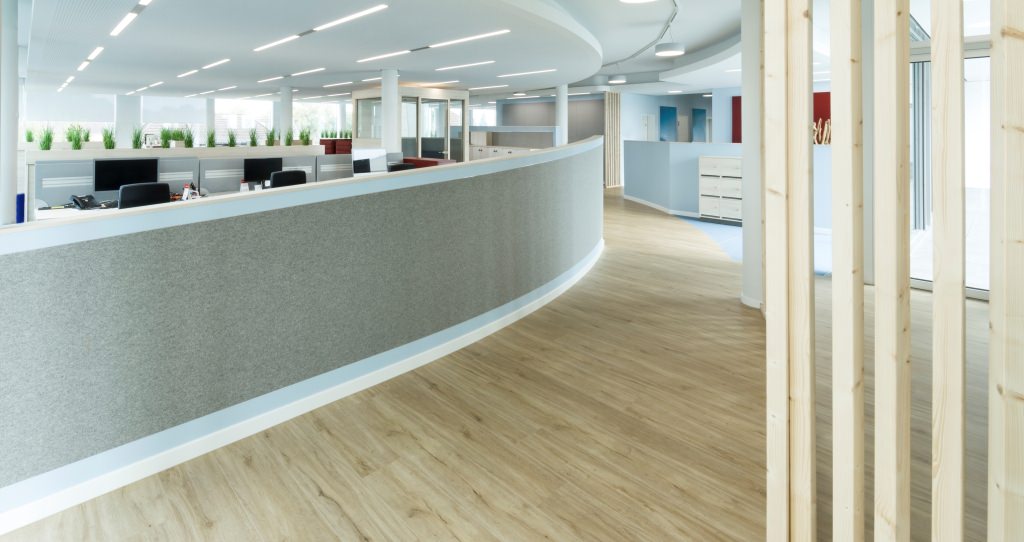 Lichtdurchflutete Räume sorgen für eine angenehme Arbeitsatmosphäre im Open-Space Büro