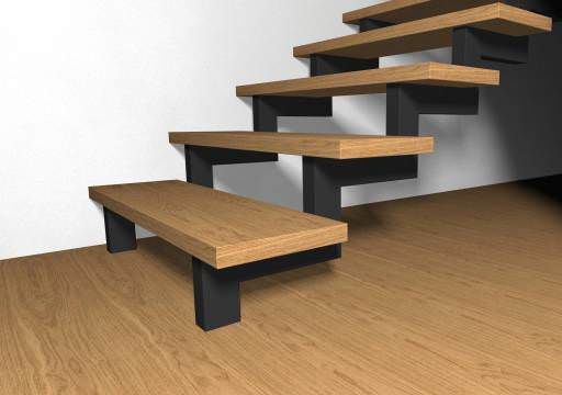 Escalera de madera 4 peldaños — Rehabilitaweb