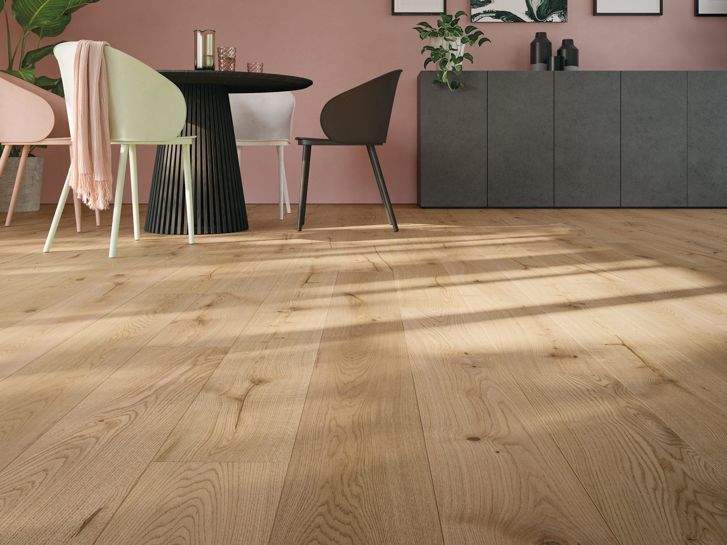 Image de Planche large à l'ancienne 180 4V Chêne clair Rustikal brossé