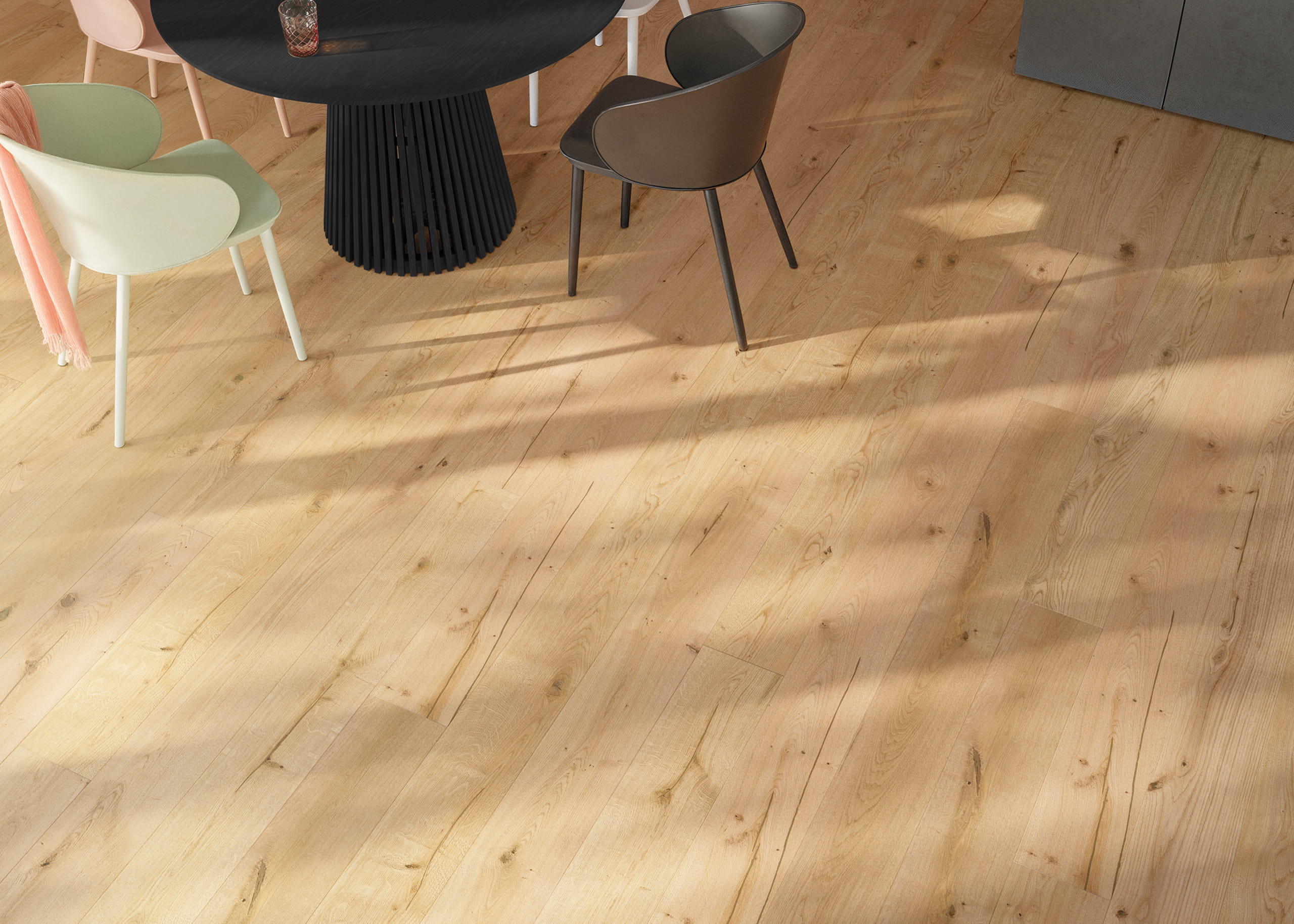 Image de Planche large à l'ancienne 180 4V Chêne clair Rustikal brossé