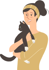 Floorentine mit Katze auf dem Arm